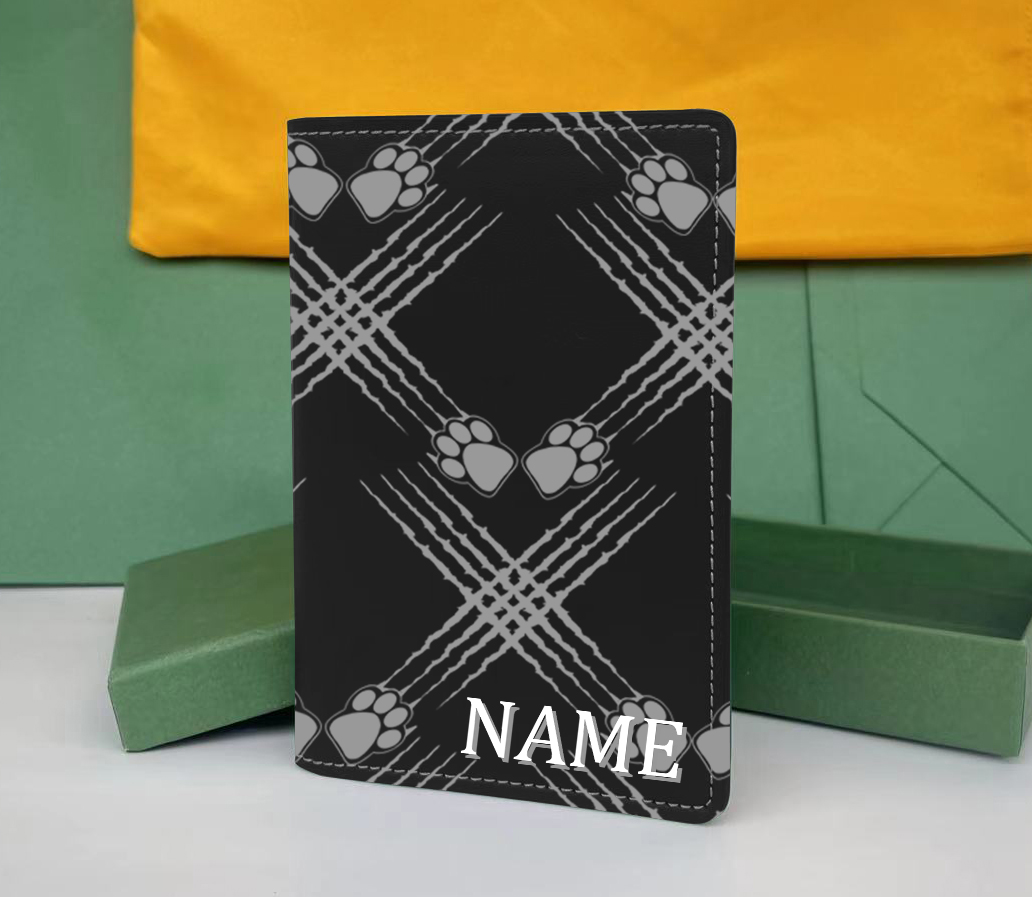 Coin Purses Wallets men women high quality custom Name design Holders cowhide Card Holder With Box Customized