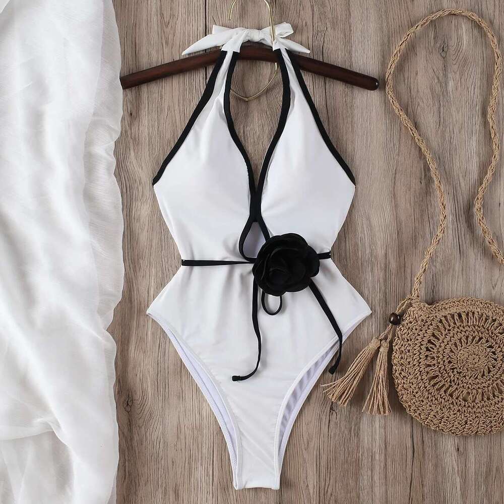 One piece floral swimsuit 2025 new suspender swimsuit women's swimsuit Monokini women's swimsuit