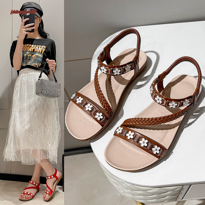 Summer New 2025 Casual Flat Beach Bohemian Large Sandals for Women ddmypanda