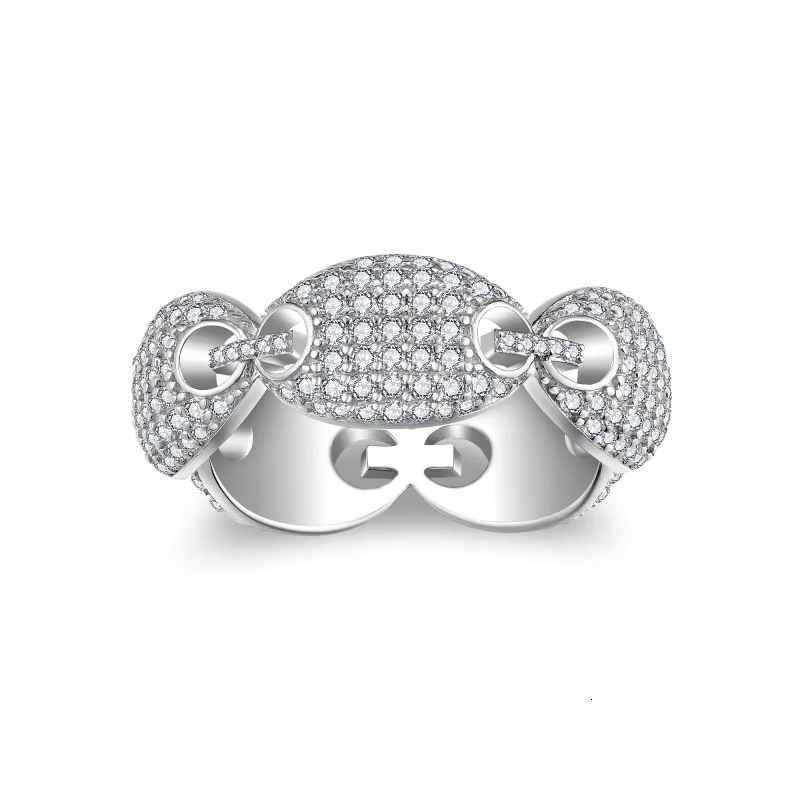 ADODO Jewelry Factory Custom Luxury Hiphop Jewelry 925 Silver VVS Moissanite Diamond Hip Hop Star Ring Iced Out Letter Ring Men