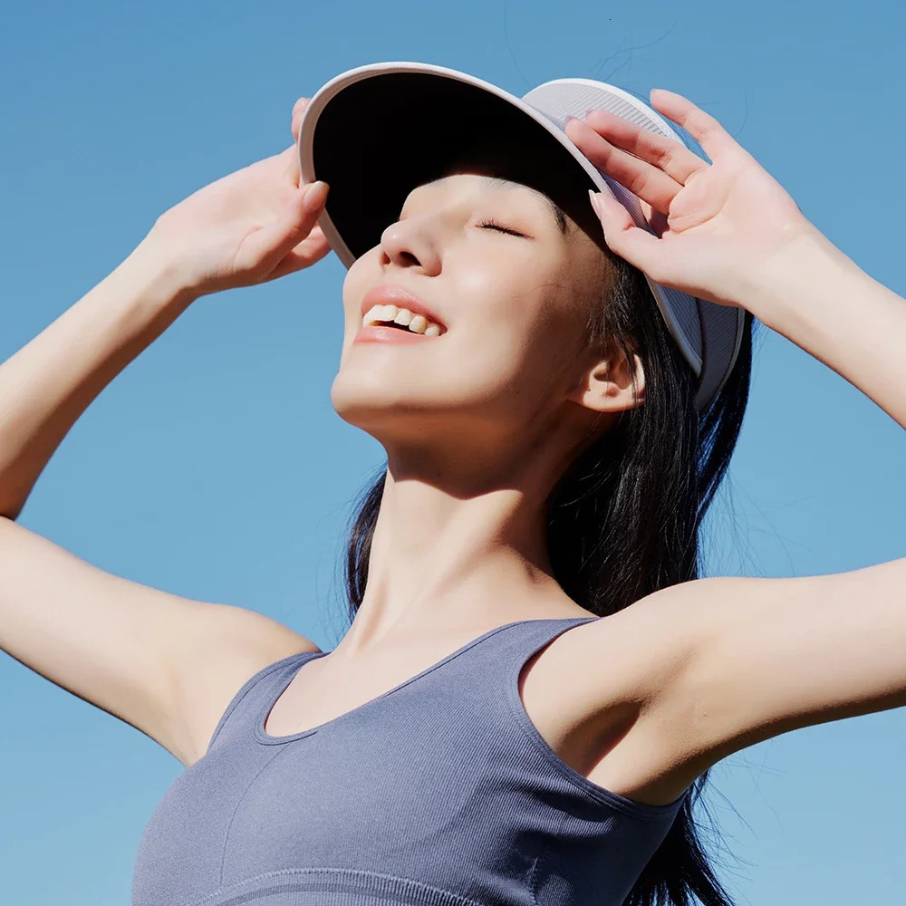OhSunny Summer Sun Protection Cap Adjustable Empty Top Golf Hat Baseball Caps Anti-UV UPF50 Visors for Outdoor Beach Cycling 250313