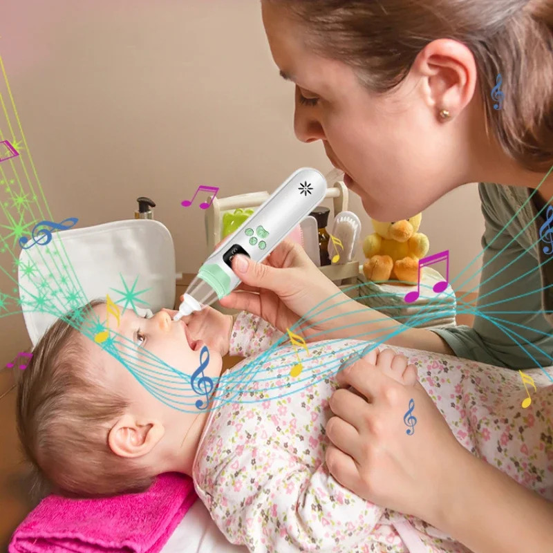 Electric baby nose cleaner with 3 silicone tips adjustable suction electric childrens nose sprayer safe convenient and low noise 250314
