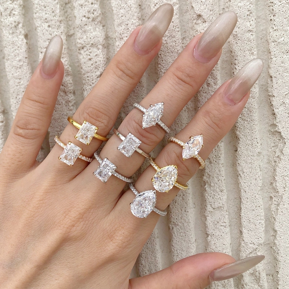 Wong Rain 18K Gold Plated 925 Sterling Silver Crushed Ice Cut Lab Sapphire Gemstone Wedding Party Fine Jewelry Rings Wholesale