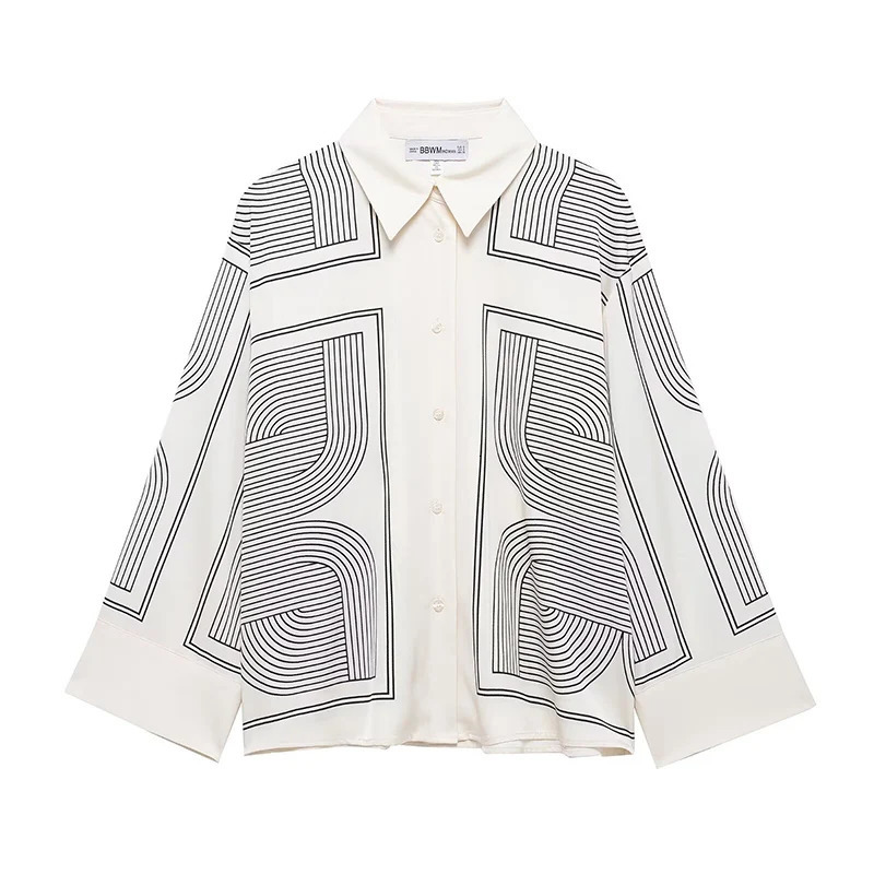 RAFZNB straight pants set 2piece womens fashionable long sleeved shirt top 250313