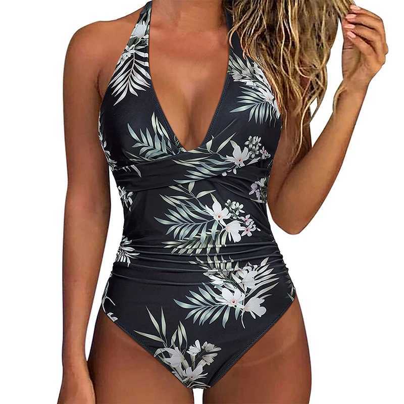 Printed one-piece swimsuit womens sexy decal swimsuit opard printed swimsuit bikini set summer fashion new beachwear 2025XJ250315
