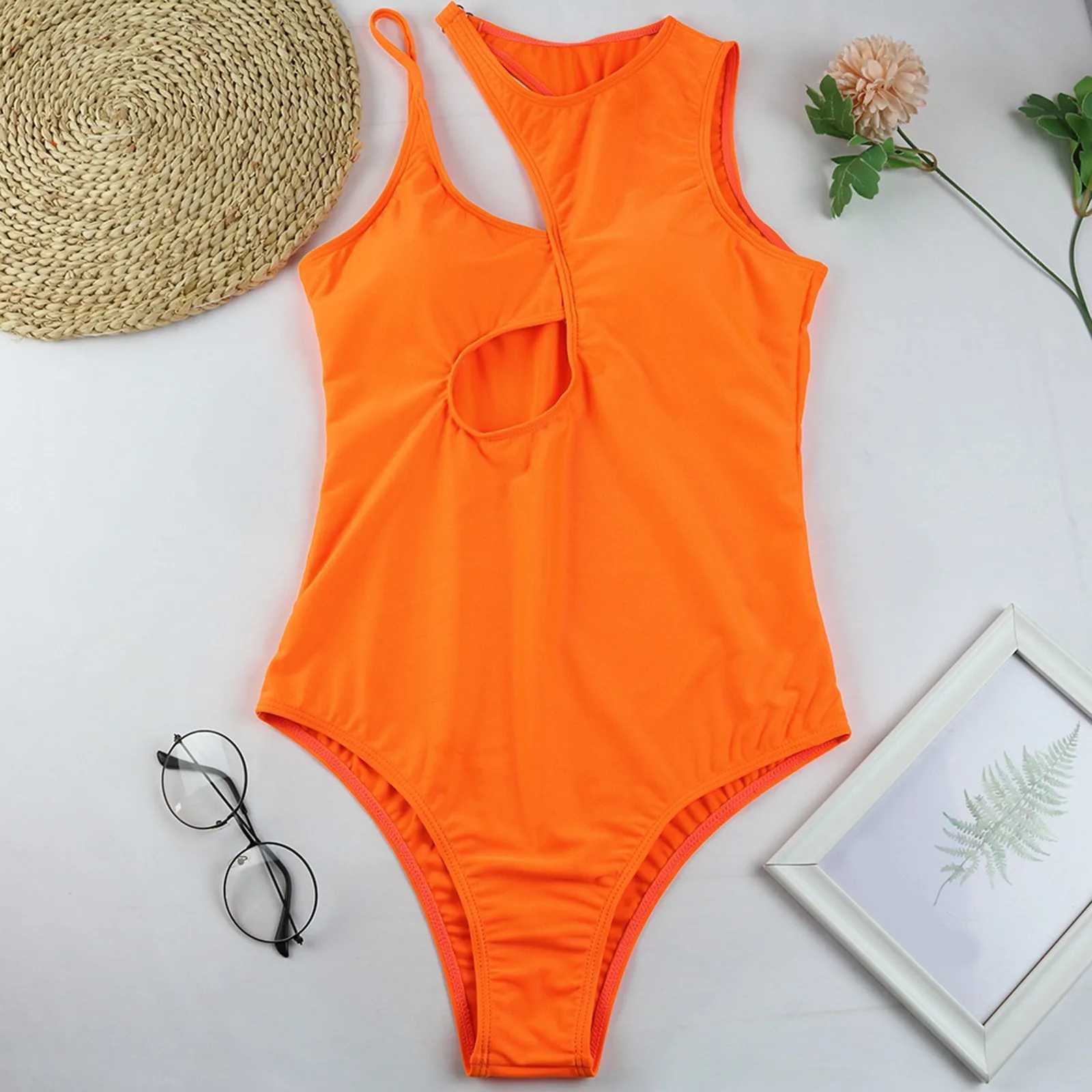 Womens swimsuit abdominal control strap Sev hollow swimsuit solid color womens swimsuit Tankinis set Ropa De MujerXJ250315