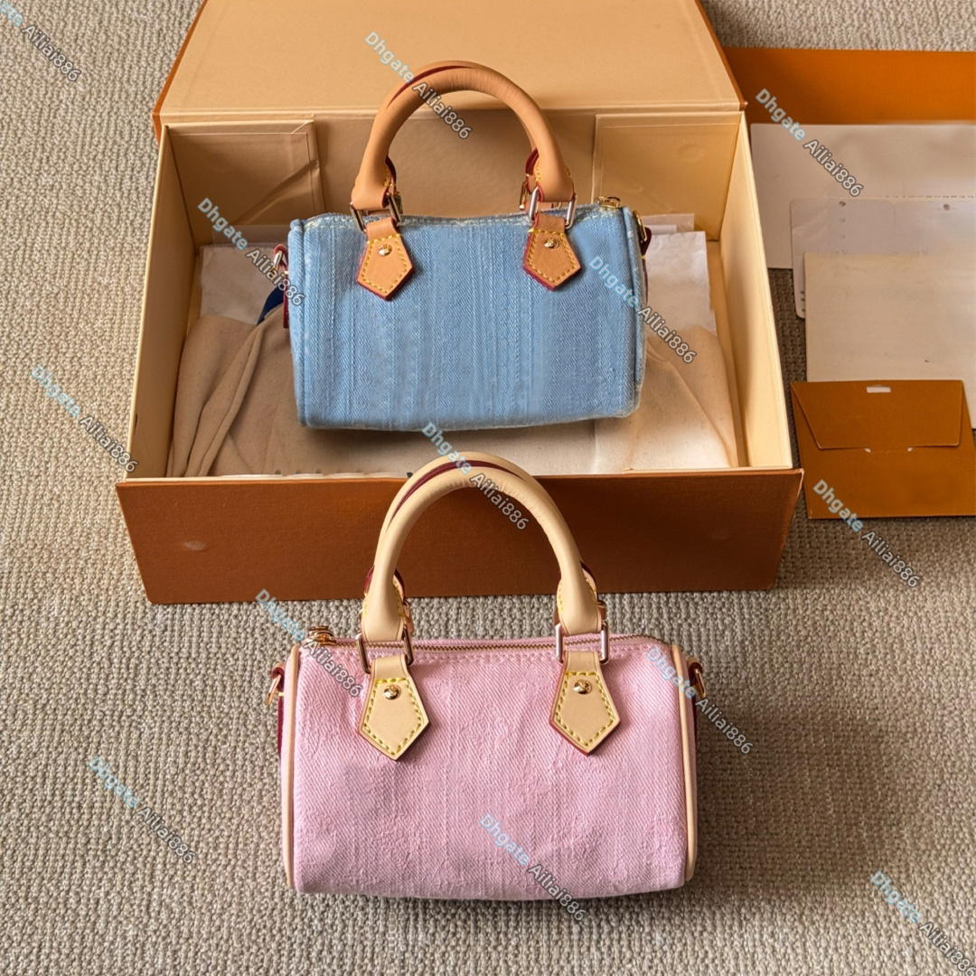 Luxury Designer Women Mini Denim Shoulder Bag Lady Leather Clutch Handbag Totes Jean Crossbody pochette Wallet Messenger Top Quality Purse