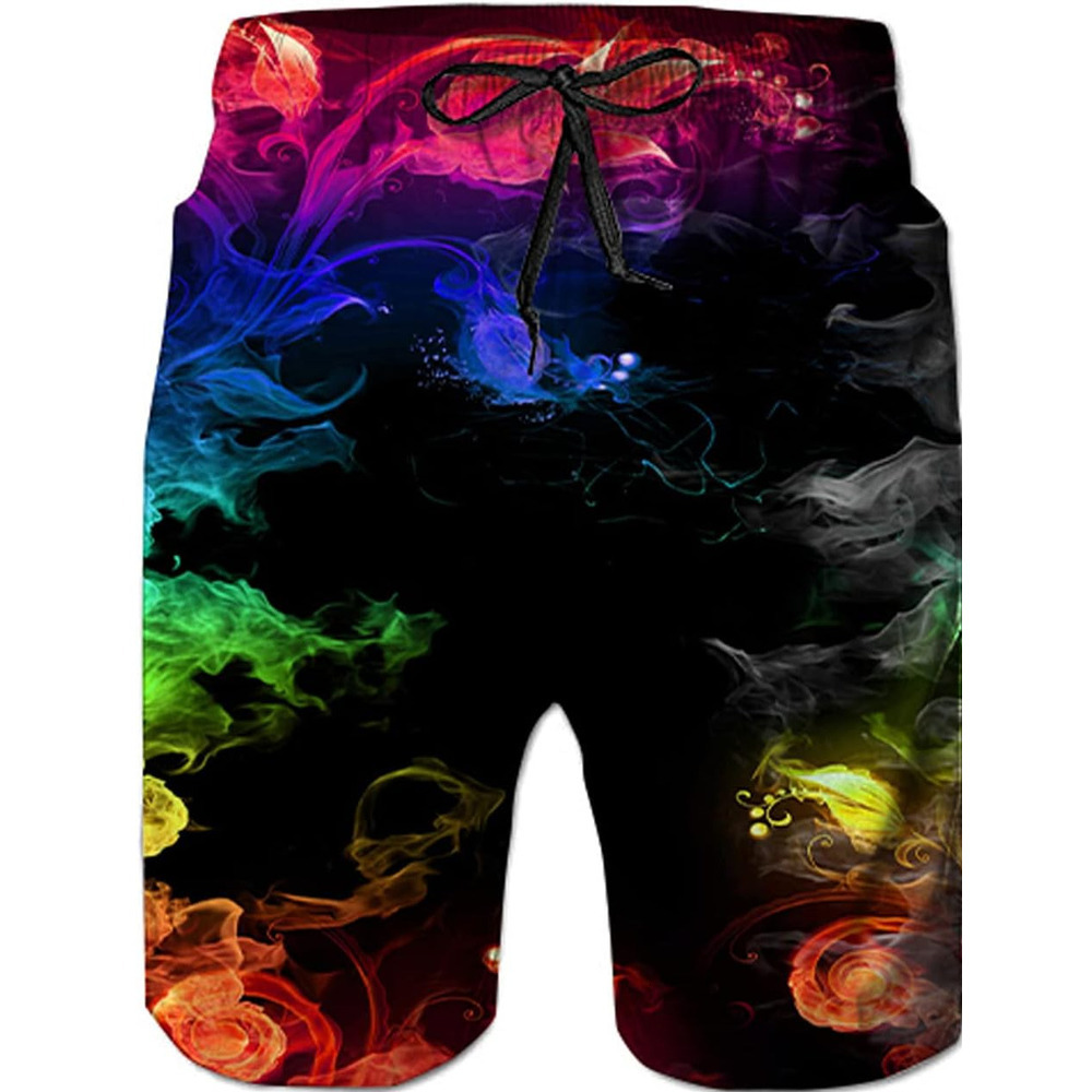 Mens Swim Trunks Summer Cool Quick Dry Board Shorts Bathing Suit with Side Pockets Printed fashionable beach shorts cool