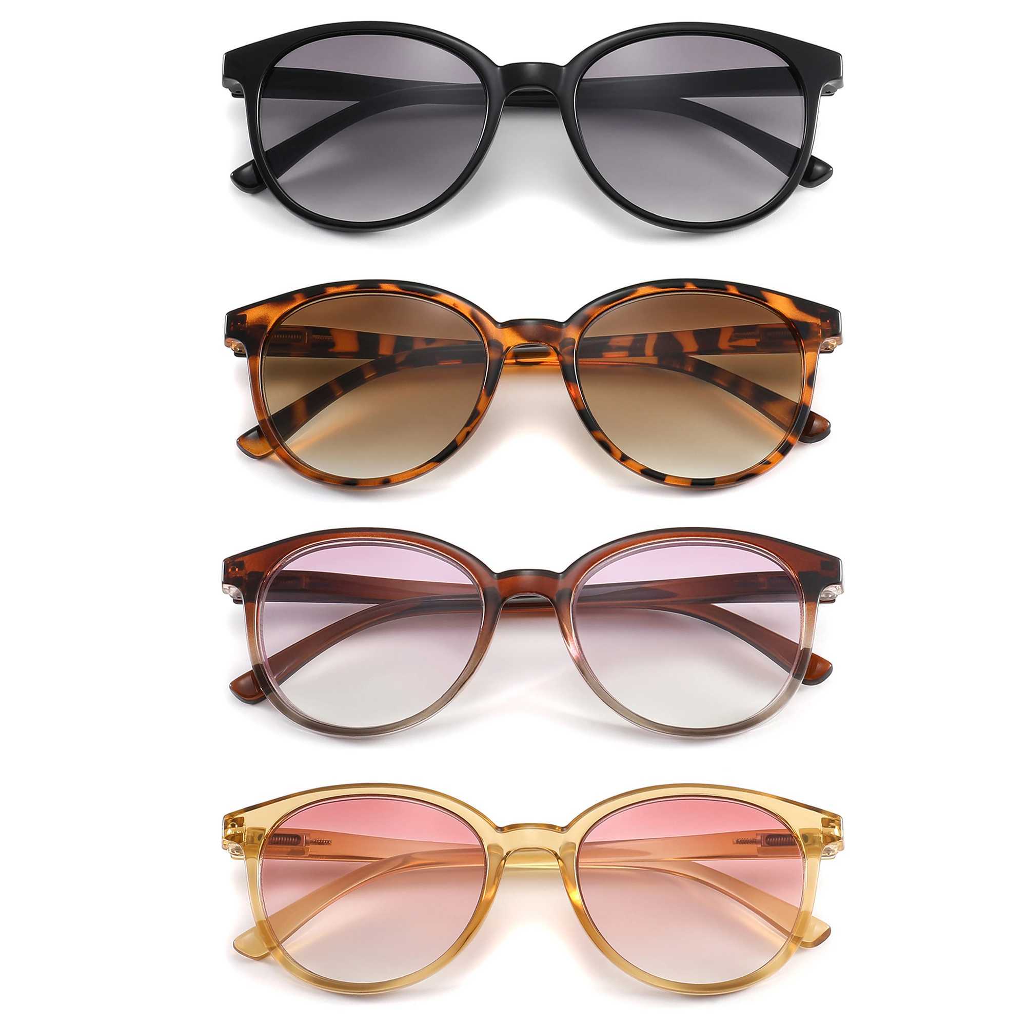 Reading Sunglasses for Men and Women Square Classic Frame Outdoor Use Sunglasses Reader Glasses with Diode Spring Articulation W250315
