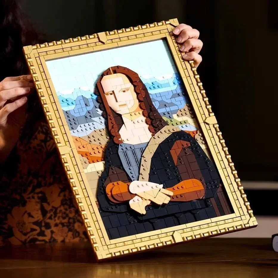 2024 New Art Mona Lisa Building Blocks World Famous Painting 3D Model Assemble B Toys Christmas Gift He Decor Adt Gifts Y250315