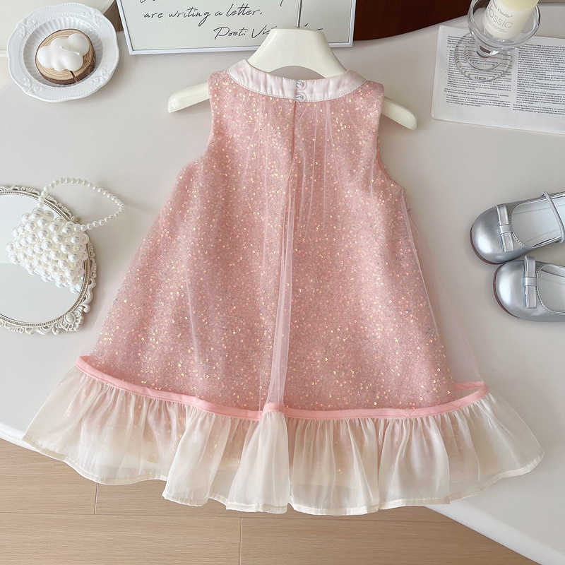 Girl's Dresses Special Offer 2025 Summer New Girl's Sleeveless Bow Mesh Dress, Cute and Elegant for Girls, Small and Medium sized Boy