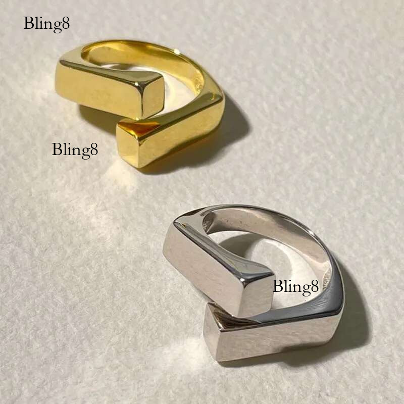 Korean Sier Color Geometic Rectangle Cross Rings for Women Men Vintage Simple Double-Layer Adjustable Ring Party Jewelry Gifts