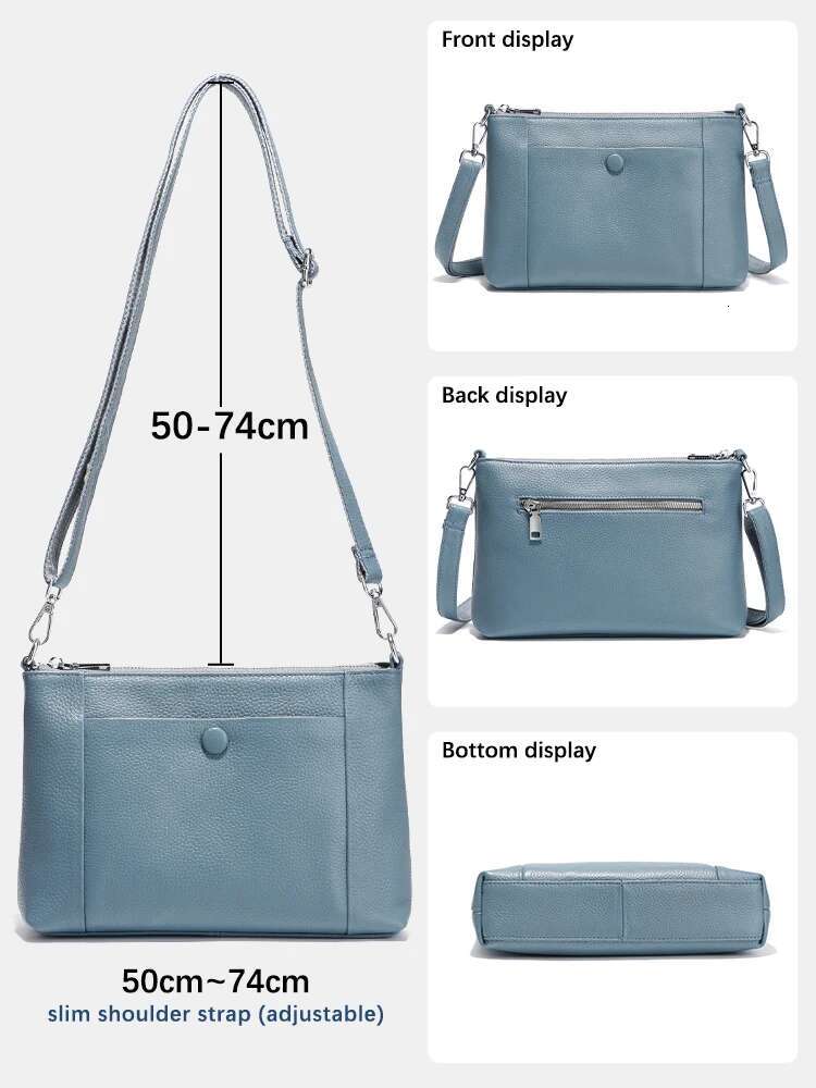 Zency Minimalist Women Purse 2025 Spring Shoulder Square Cross Over 100% Genuine Leather Small Phone Bag For Commuters Hot