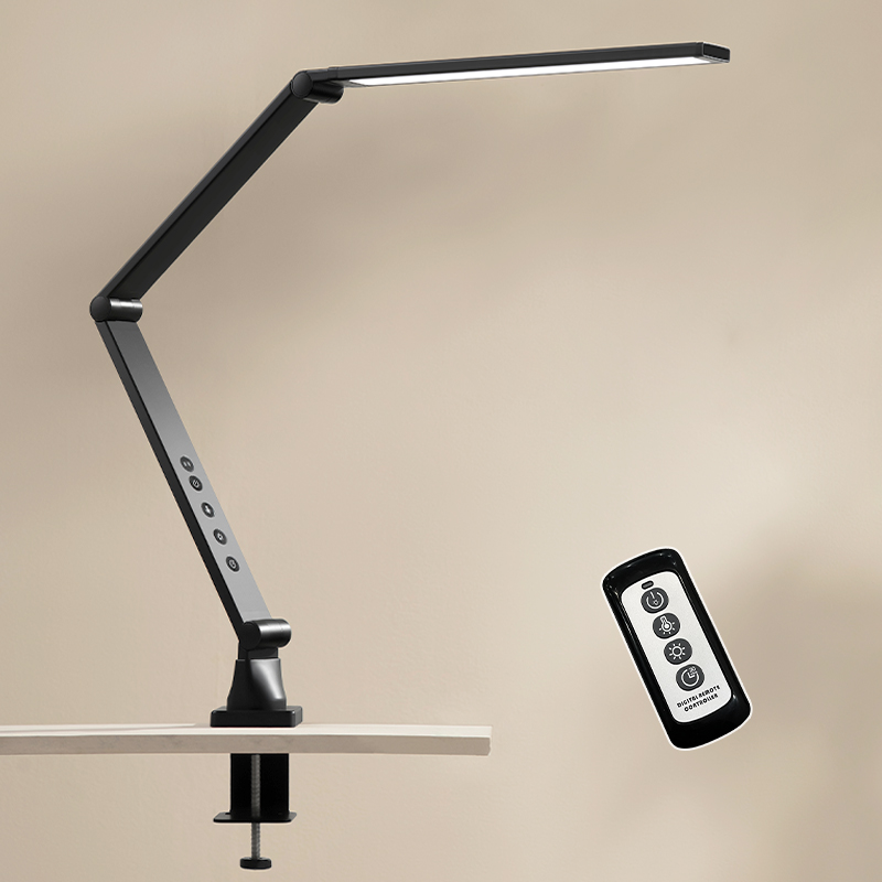 LED Desk Lamp Remote control Desk Lights for Home Office with 5 Color Modes 3 Brightness Desk Light with Small Night Light Reading Lamp for Bedroom Be