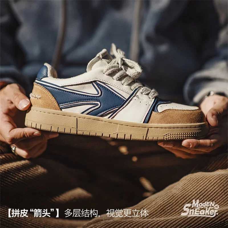 Maden Mens Casual Board Shoes Retro Colored Shoes 2023 Autumn Winter New Versatile Low Top Shoes Sports Board Shoes Y250315