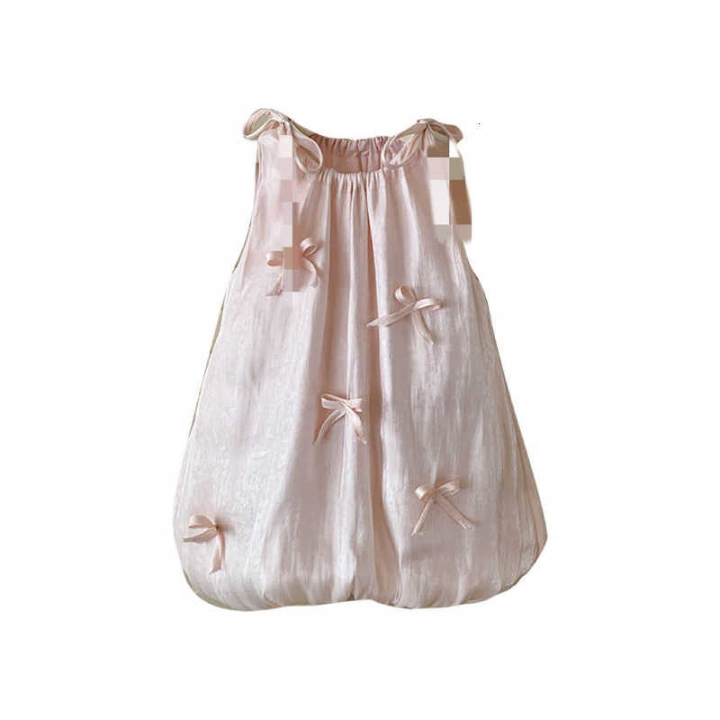 Girl's Dresses Girls' dress, summer new style, children's bow vest skirt, baby girl flower bud skirt, Korean version, stylish princess 