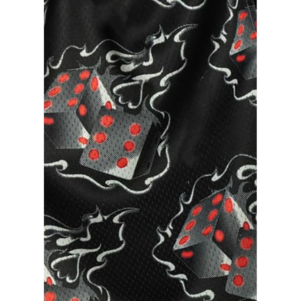Men's Basketball Shorts Casual Workout Athletic Shorts Mesh Flame Graphic Print Running Short Pants printing