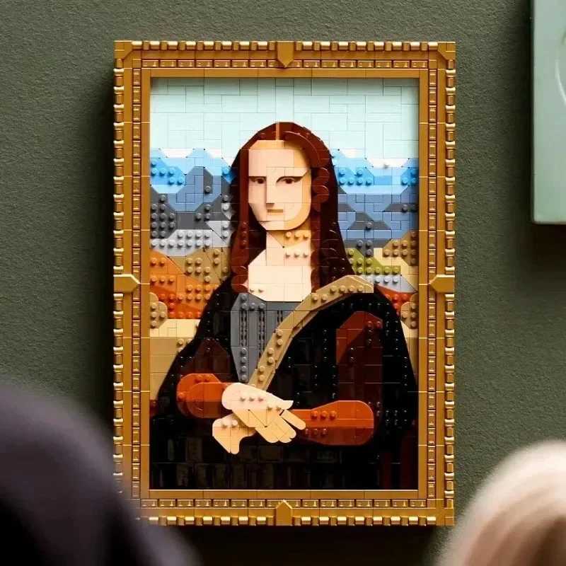 2024 New Art Mona Lisa Building Blocks World Famous Painting 3D Model Assemble B Toys Christmas Gift He Decor Adt Gifts Y250315
