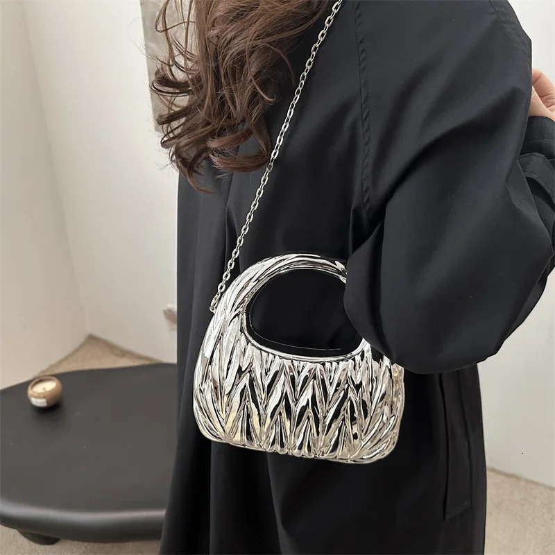 Acrylic handbag Lingge Shoulder Bag for Women Fashion Chain Dumpling Bag 250314