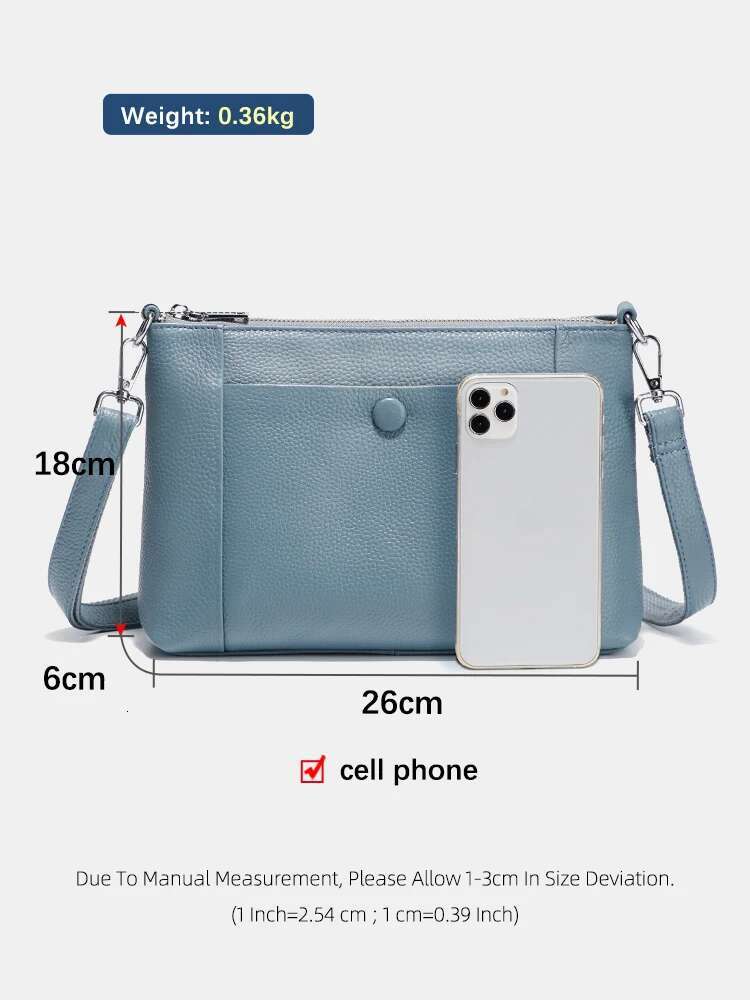 Zency Minimalist Women Purse 2025 Spring Shoulder Square Cross Over 100% Genuine Leather Small Phone Bag For Commuters Hot