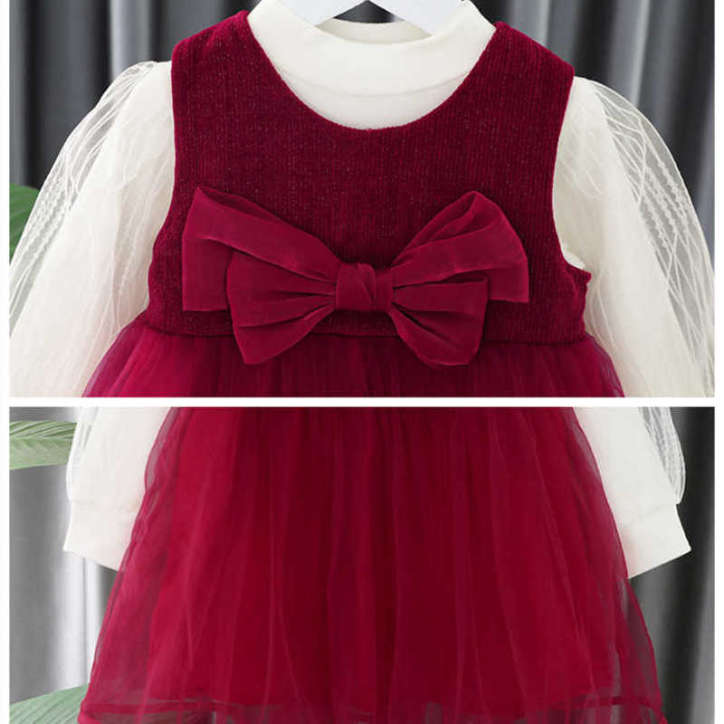 Girl's Dresses Girls' fashion princess children's clothing Spring and autumn season 2 foreign air sand sleeve skirt 0-1-4 years old gir