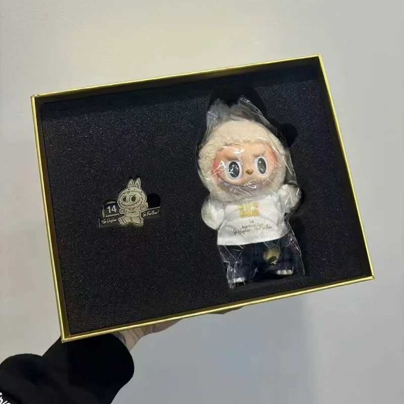 Popmart 14th Anniversary Employee Gift Box Labubu Vinyl Doll Bag Pendant Decorative Blind Box Keychain Peripheral Replicas W250315