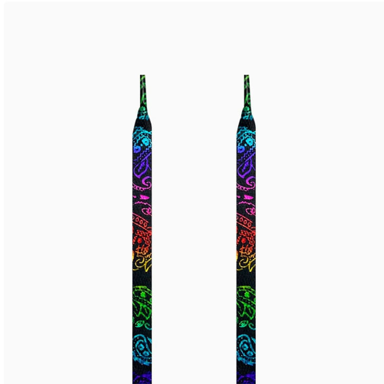 1 pair flat print flowers shoelace fashion sport shoe lace 120cm lenther gradient shoe lace accessories 36styles