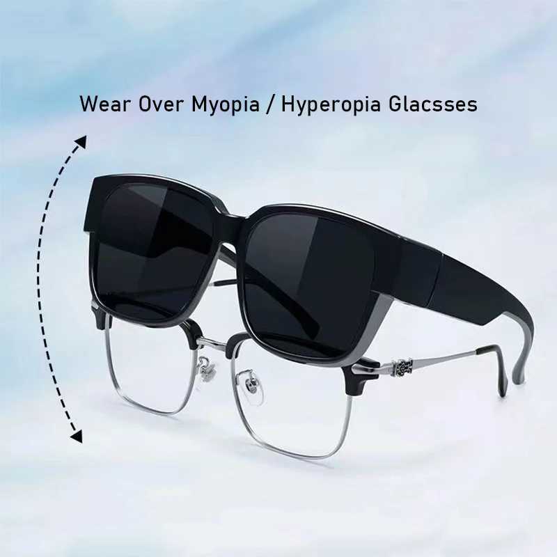 Men Women Polarized Sunglasses Wear Over Myopia Prescription Glasses Vintage Outdoor Travel Night Vision Driving Goggles W250315