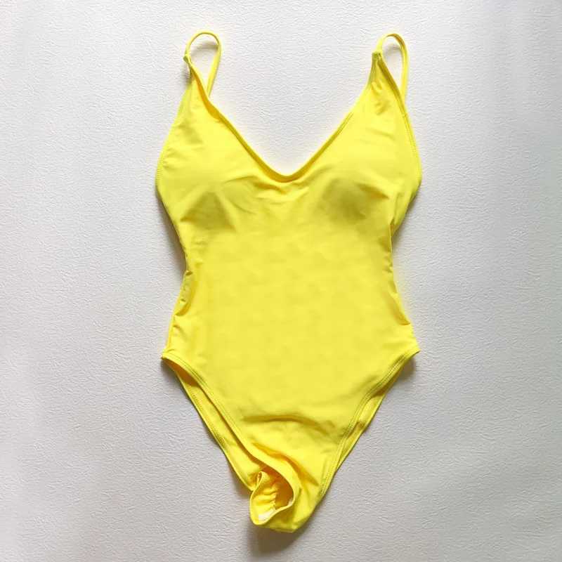 Sexy apron solid swimsuit womens one-piece swimsuit 2023 new bikini swimsuit summer plus beach suit swimsuit S-3XLXJ250315