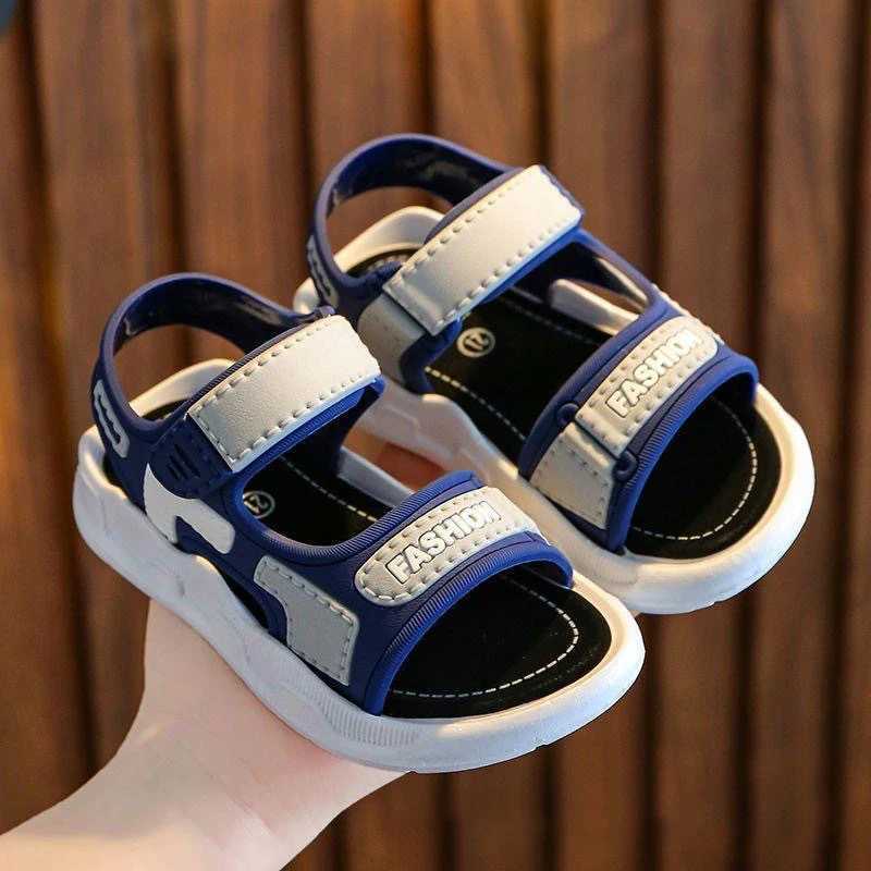 Summer new soft beach shoes small medium and large childrens sports and leisure nylon buckle sandalsT250315