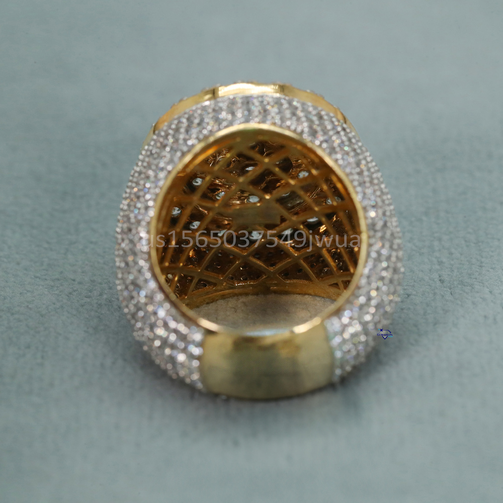 Latest Mens Hip Hop Ring Crafted in 14kt Yellow Gold with Wholesale High Quality Moissanite Diamonds Party Wear Jewelry Design