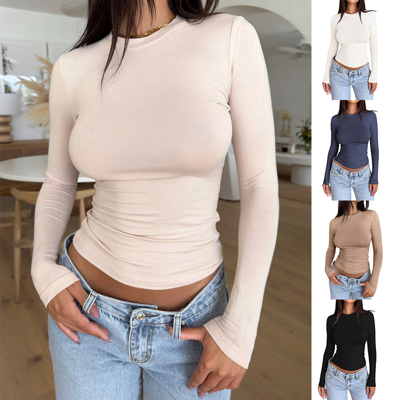 Women's 2024 New TK High-End Feeling Y2k Slim Fit Fashion Pure Desire Style T-Shirt Base Shirt
