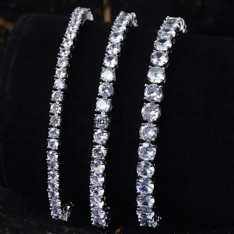 Cuba Hip Hop Sterg Sier Iced Out Tennis Men Women VVS Moissanite Dia Bracelet k Chain