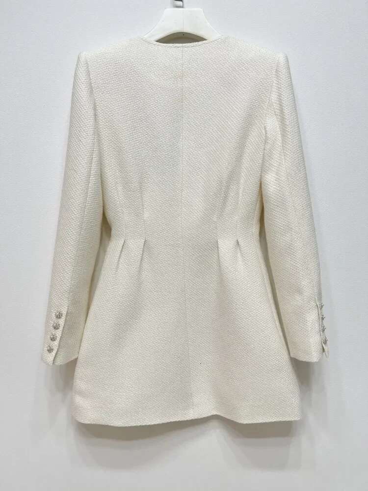 Women Round Neck Wool Long Sleeve Winter Warm Clothes Office Ladies Fashion Mini Dress