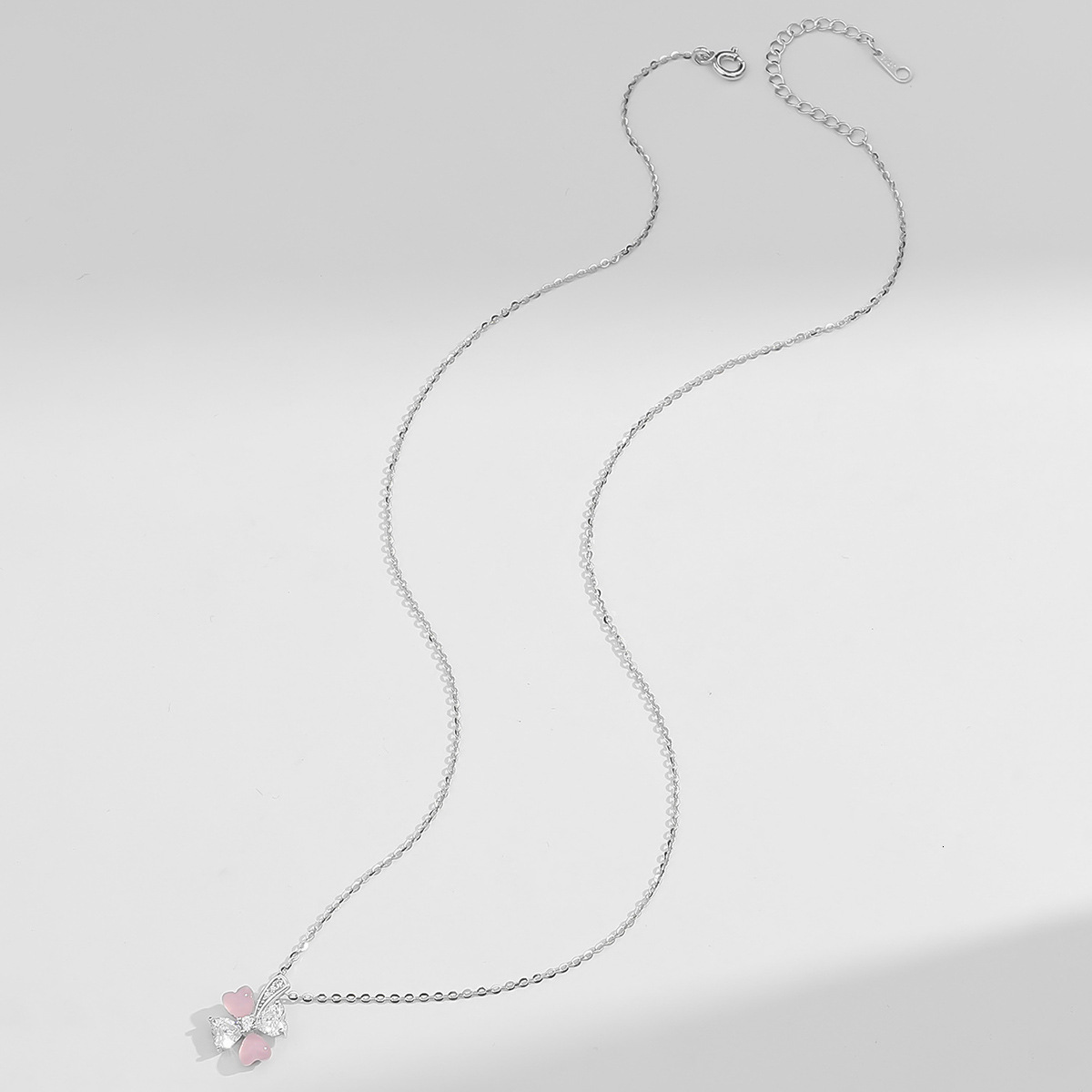 S925 Silver Necklace Women's New Sterling Silver Natural Chalcedony Necklace Retro Zircon National Style Accessory Pendant Clavicle Chain