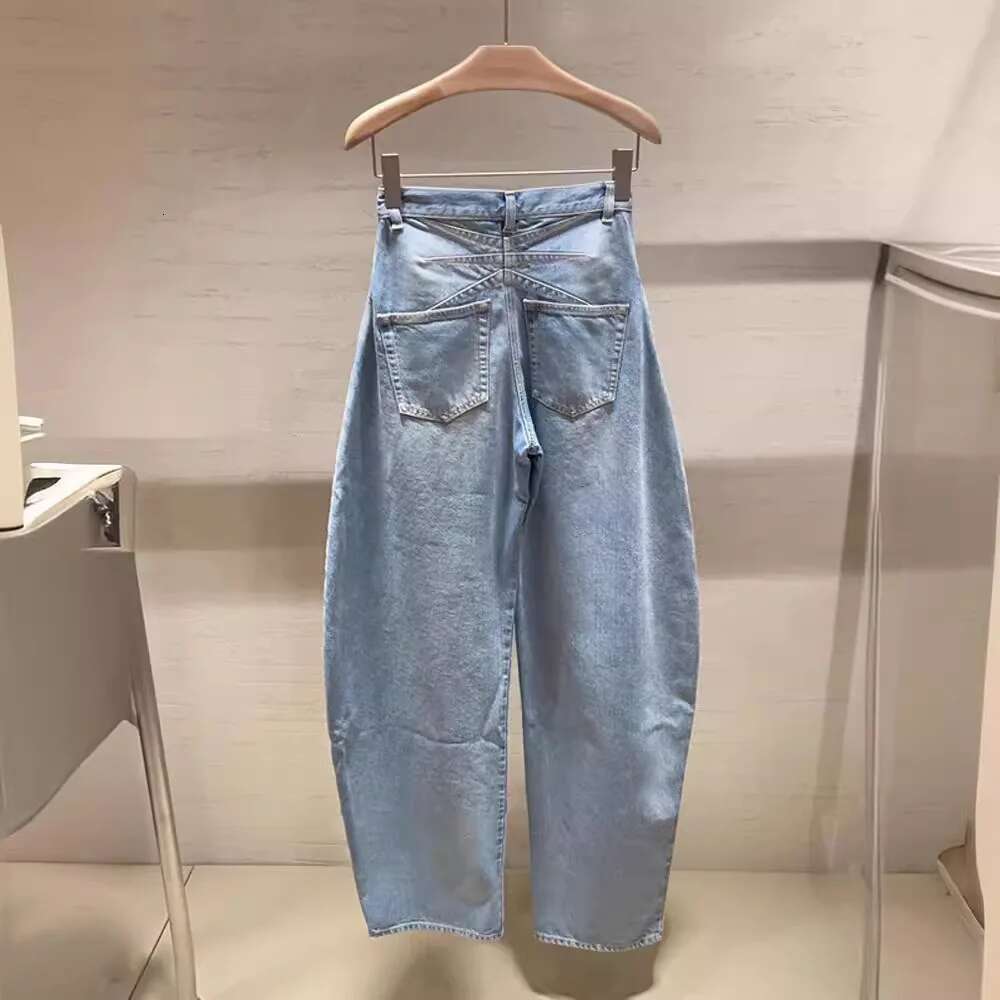 2024 Autumn Women's Denim Trousers Loose Washed Distressed Casual Jeans