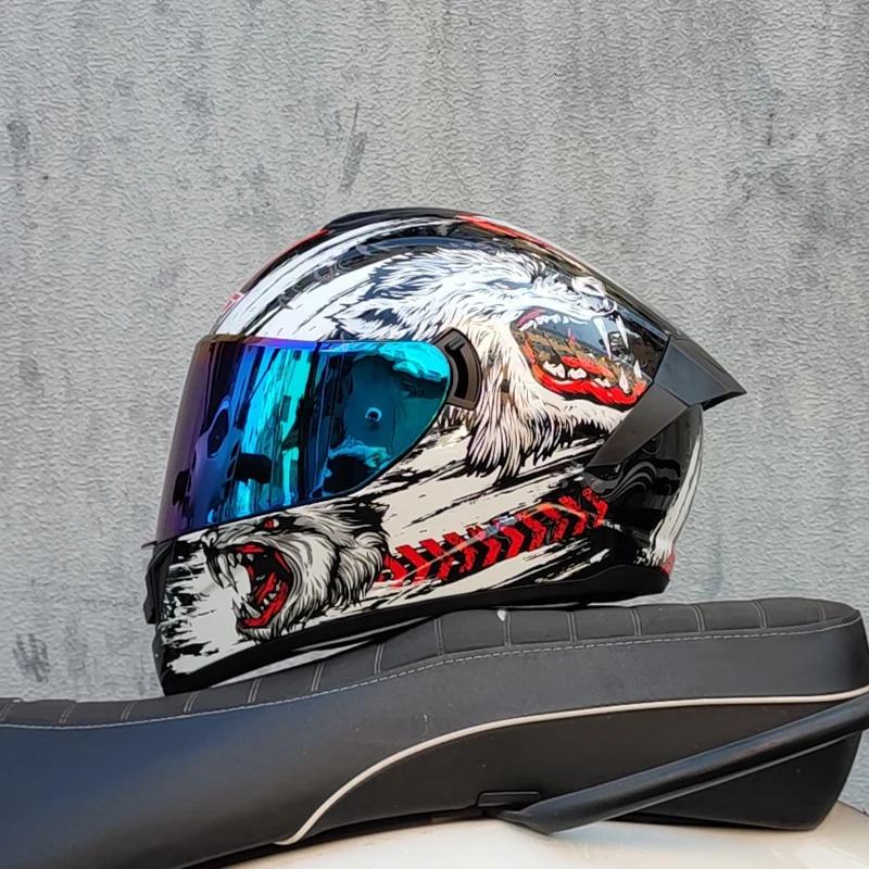 Full Face Racing Helmets Winter Warm Double Visor Motorcycle Helmet Motorbike Sports helmet 250314