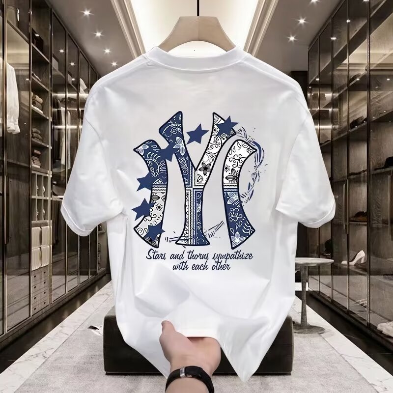 Designer T-shirt 230g Thick Cotton Summer Short Sleeved Men's Printed Trendy Top Pure Cotton Brand Men's Outdoor Casual Breathable Loose