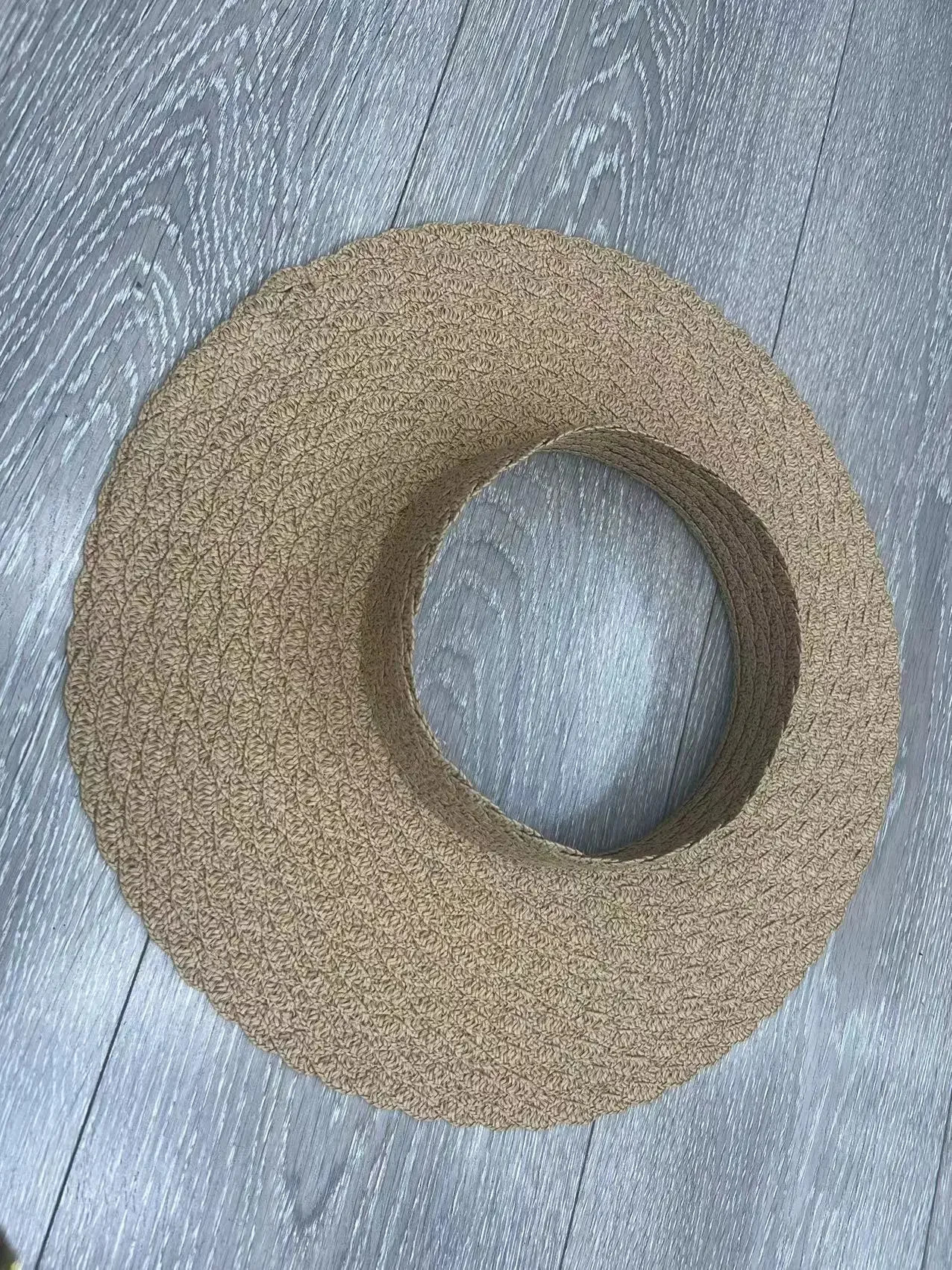 Fashion Summer UV Protection Sunscreen Large Empty Top Straw Hat Wide Brim Beach Hat Floppy Breathable Pography Sun Hat 250313