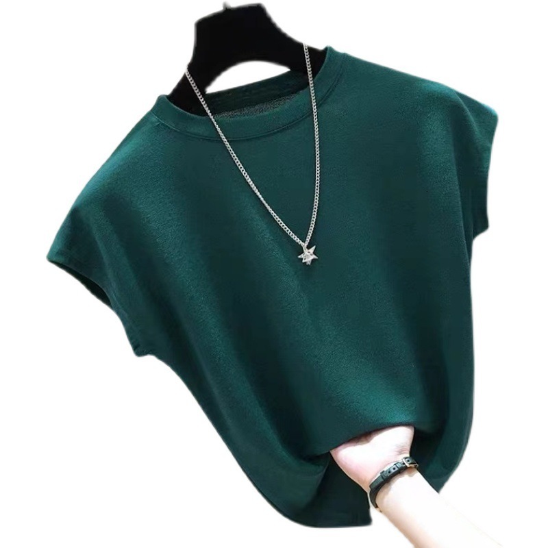 Italian Clothing European Ice Silk Top Women's Summer Thin Loose Short Sleeved T-Shirt