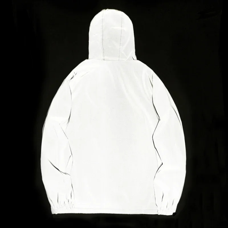 Couple Night Reflective Clothing Solid Color Jacket Polyester Student Mens Uniform Fashion Luminous Dancer Jacket 250312