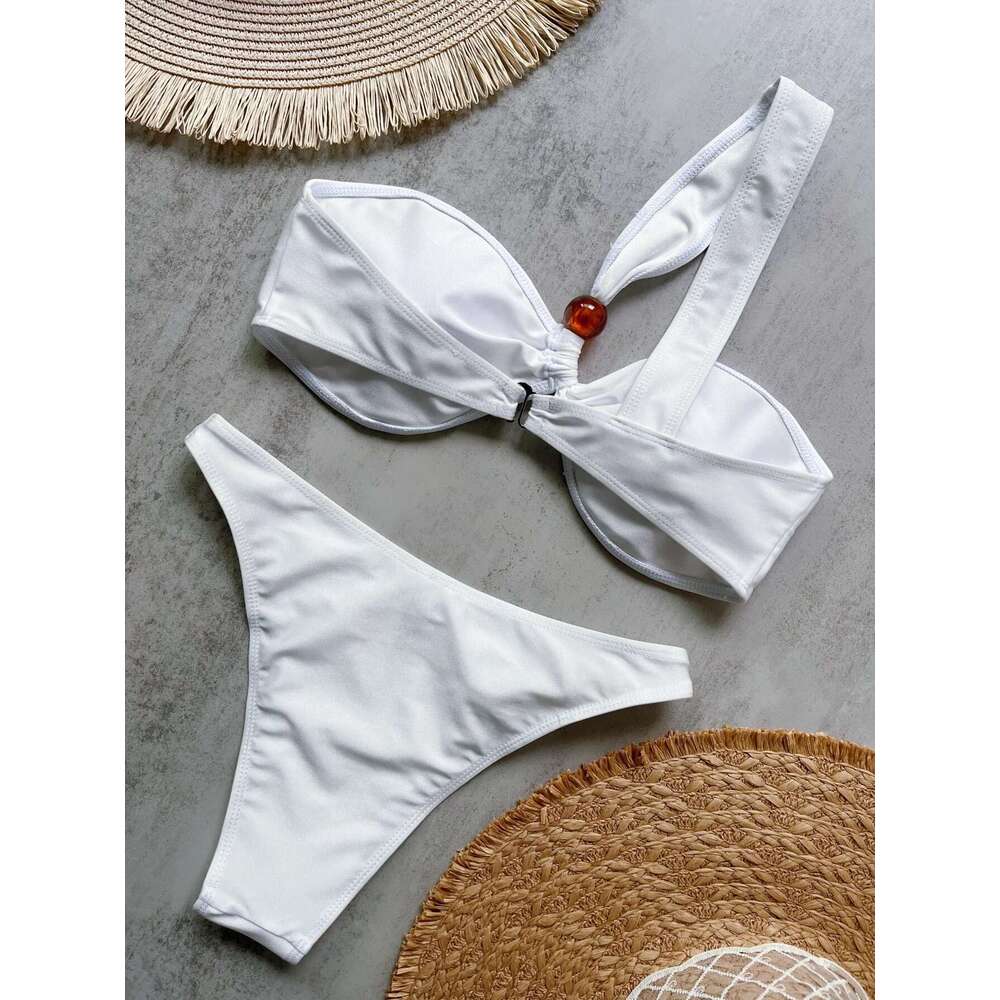2025 sexy bikini solid swimsuit women's swimsuit push up women's beach swimsuit Brazilian swimsuit bikini pool set bather