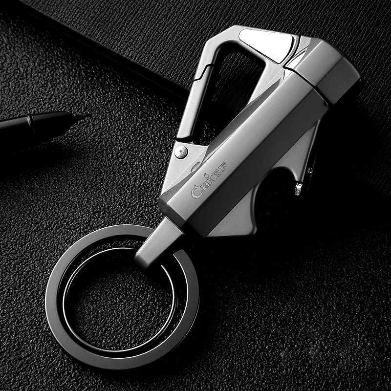 Metal Multi-function Keychain Kerosene Lighter Outdoor Bottle Opener Tools ic Grinding Wheel Ignition Smoking AccessoriesC250315