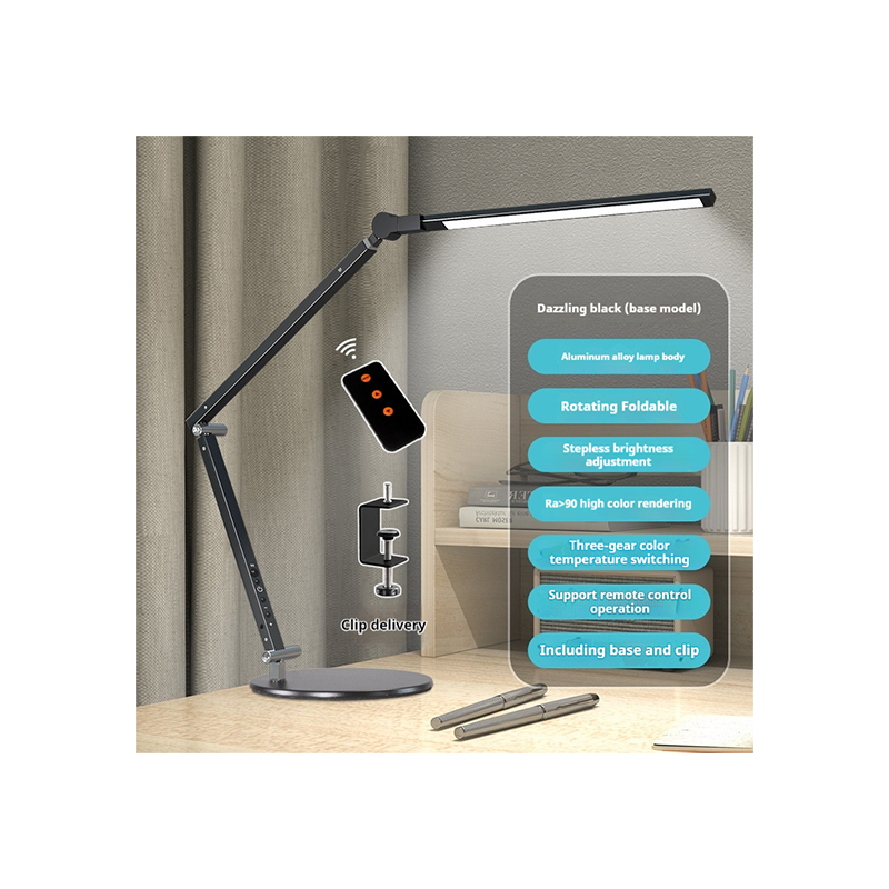 LED Desk Lamp with Clamp Architect Desk Lamps Adjustable Swing Arm Eye Protection 5 Brightness Table Light Modern Computer Lighting for Home Indoor Of