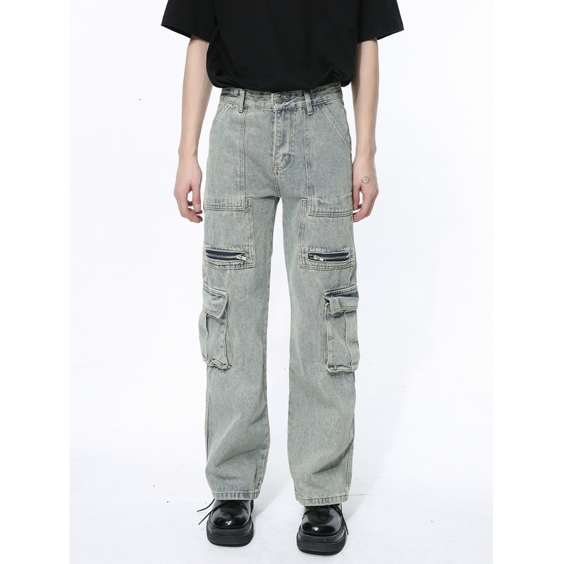MTLCLOTHES Men's Wear | 2024 Spring New Product Pi Shuai Zipper Design Multi Pocket Work Jeans