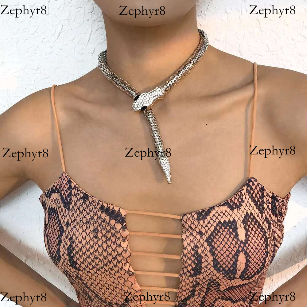 2025 model New Punk Goth Gold Sier Color Snake Choker Necklaces for Women Party Fashion Long Chain Designer Jewelry