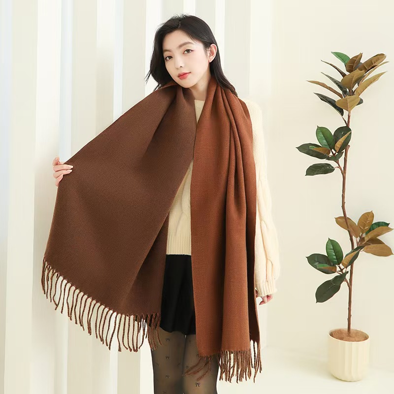 K131 Cashmere scarf women's winter hot imitation cashmere scarf versatile men's shawl Korean style thick double-sided wool scarf