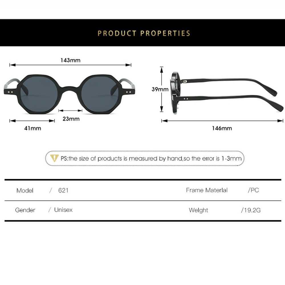 KLASSNUM Classic Retro Sunglasses Mens Small Round Retro Punk Ocean Color Sunglasses Gradient Transparent Lens Driving Glasses 2025 W250315