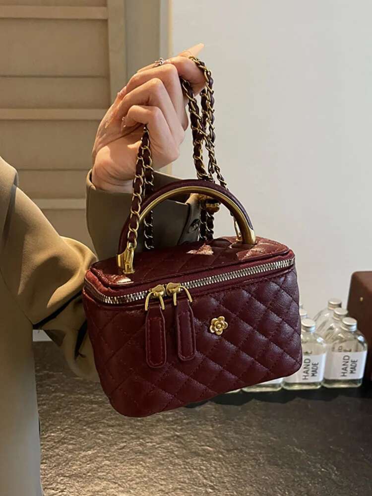Hand-Carrying Fashion Box Famous Brand Light Designer New Rhombus Small Square High-End One-Shoulder Women's Bag
