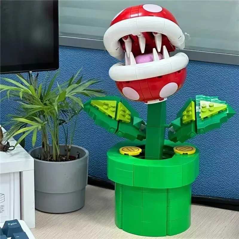 Free shipping 2025 New Piranha Plant Set Building Blocks Game Model He Decoration Assembling Toy Children Christmas Gift Cpatible